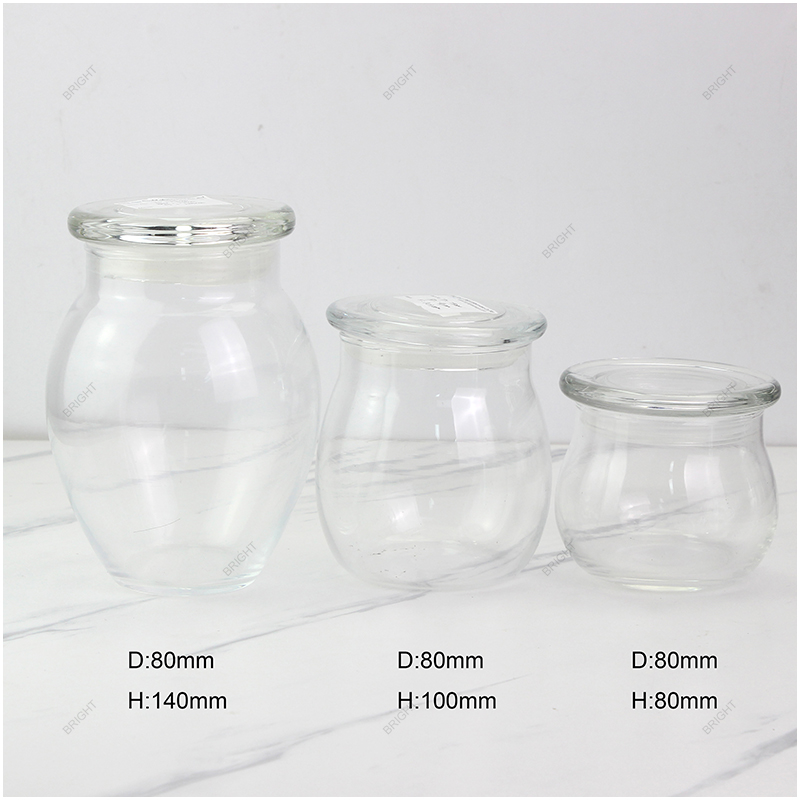 Hot Sale Custom Capacity Glass Storage Jar With Wooden Lid For Storage