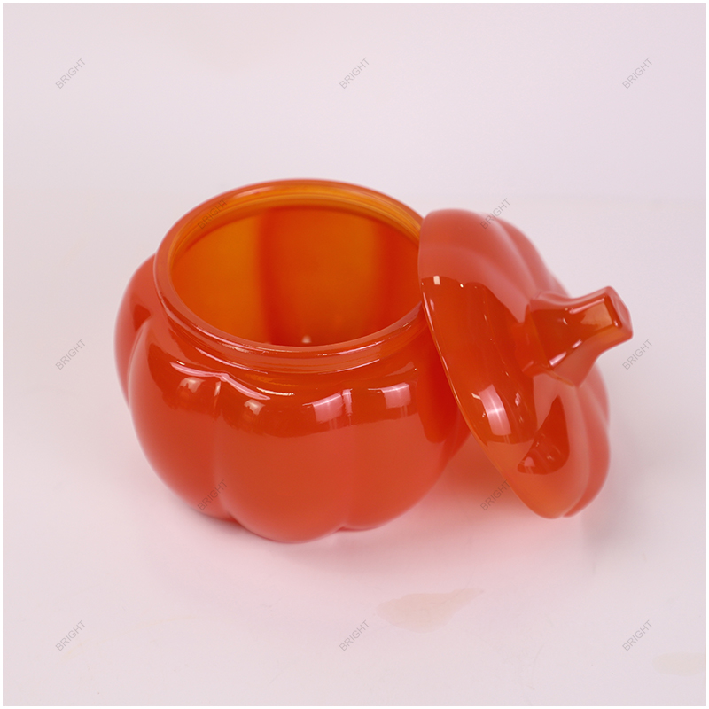 Hot Sale Pumpkin Candle Jar with Lid Custom Box for Candle Making