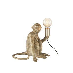 Antique Gold Monkey Animal Resin Table Lamp