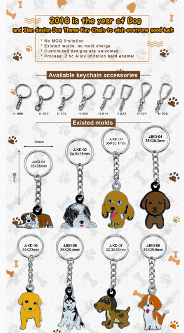 Customized dog keychains with premium quality and factory price from Jian