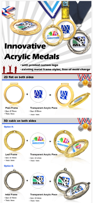 Akrylmedalj med utsökt metallram