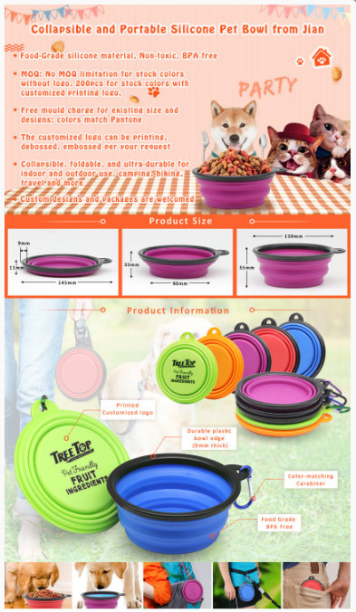 Collapsible and Portable Silicone Dog Bowls at low factory price for sale