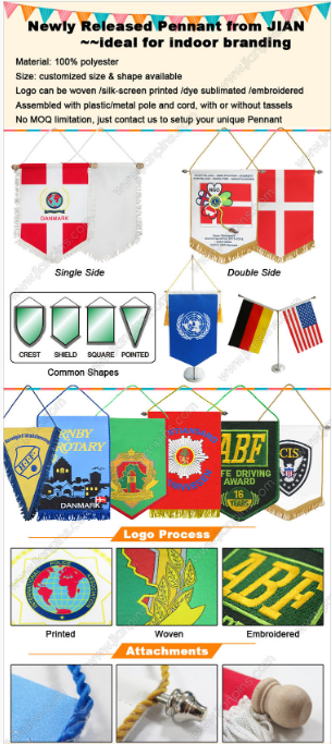 Newly Released Ideal Indoor Branding Pennant Flags from JIAN