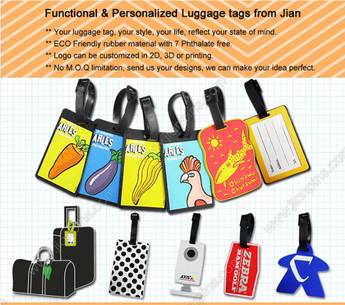 Non-Toxic Functional PVC Luggage Tags with factory Price