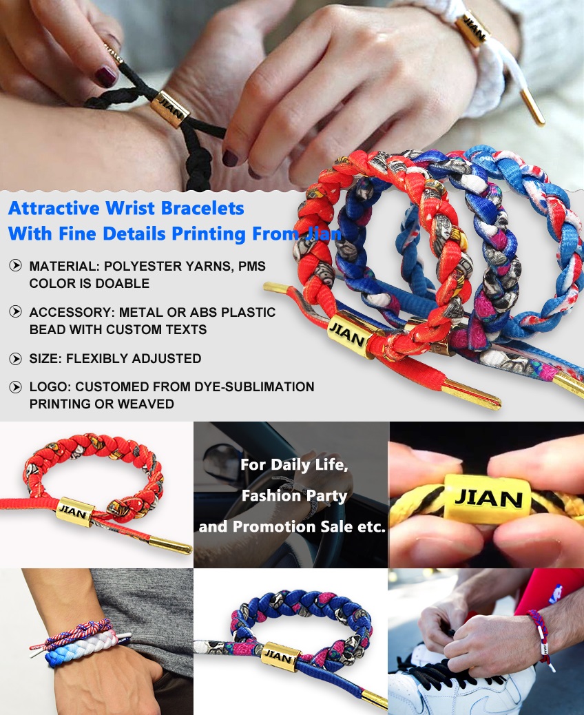 Fashionable paracord bracelet with logo from Jian