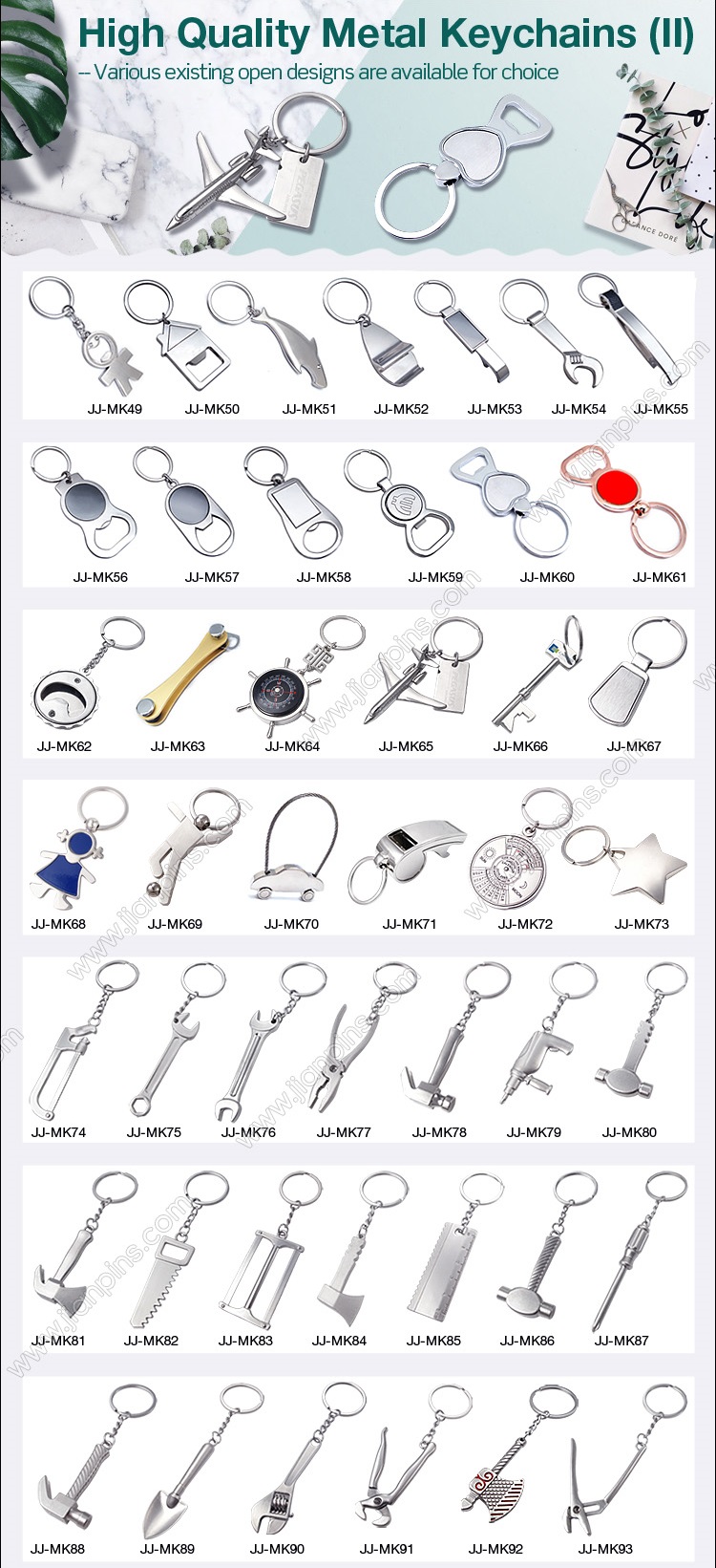 Metal Keychains with custom message engraved or logo printed