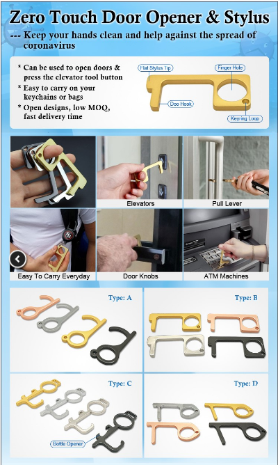 Zero Touch Door Opener Keychains low MOQ fast delivery