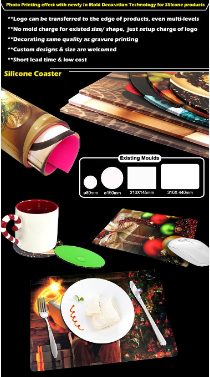 New Printing on Silicone Products,Silicone Coasters & Slap Bracelets