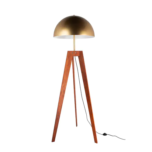 FL-22035 Wooden Tripods Floor Lamp