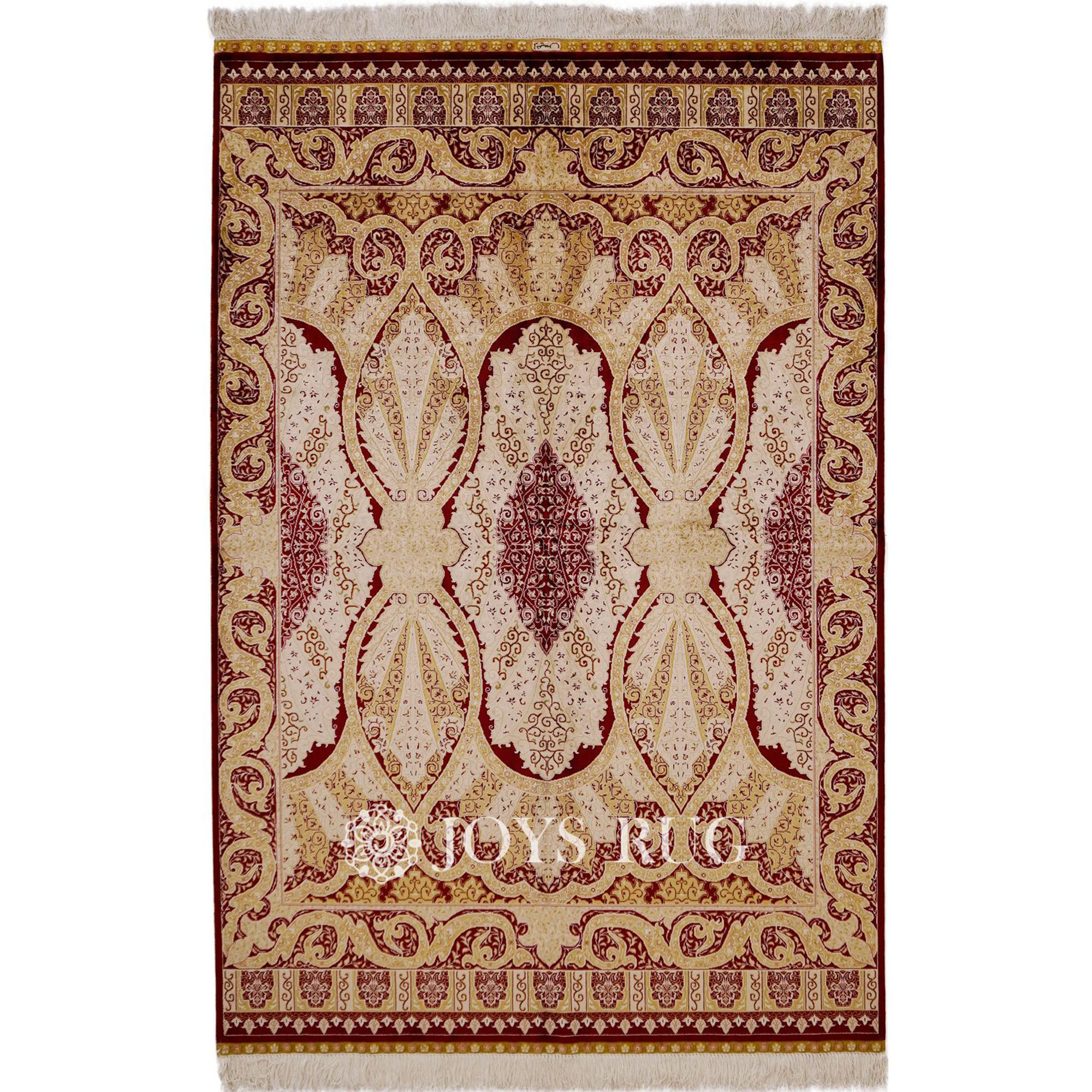 handmade silk rugs JST-13050B 4x6 luxury Persian kom silk carpet