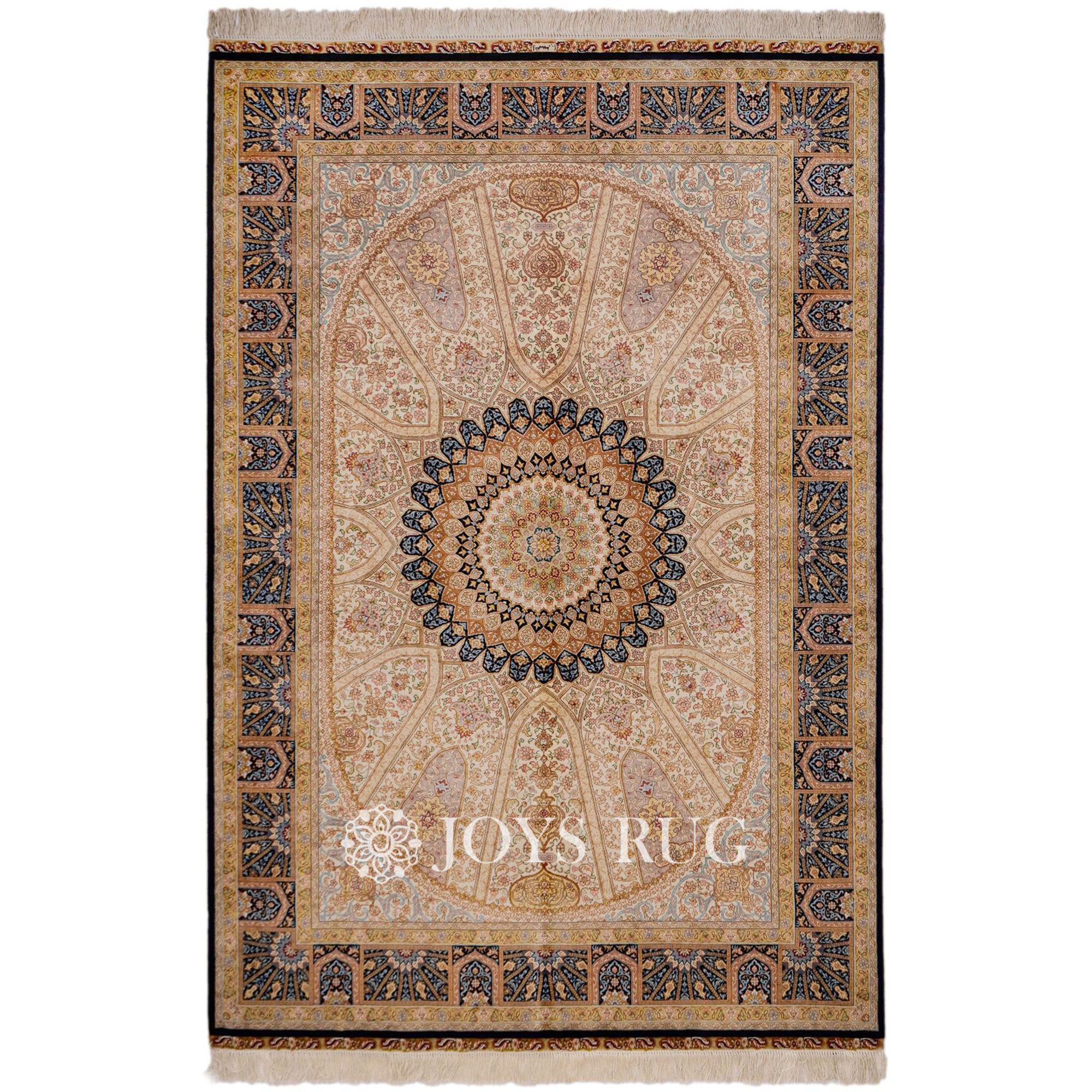 Silk Area Rugs ST-14096 Dome Persian Luxury Silk Carpet Hand Made Qum Silk