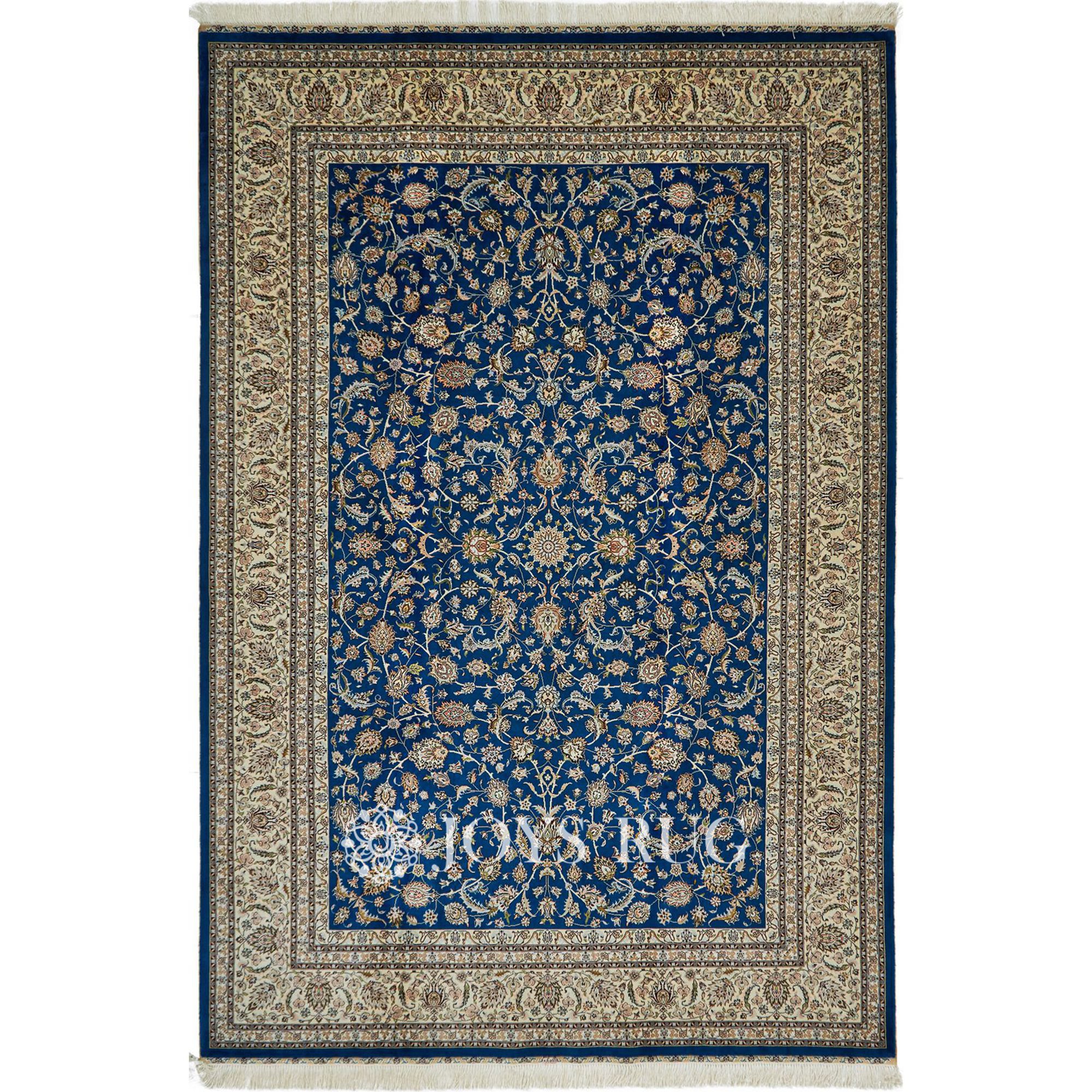 silk rugs for sale JST-11055D allover blue Tabriz Persian silk carpet