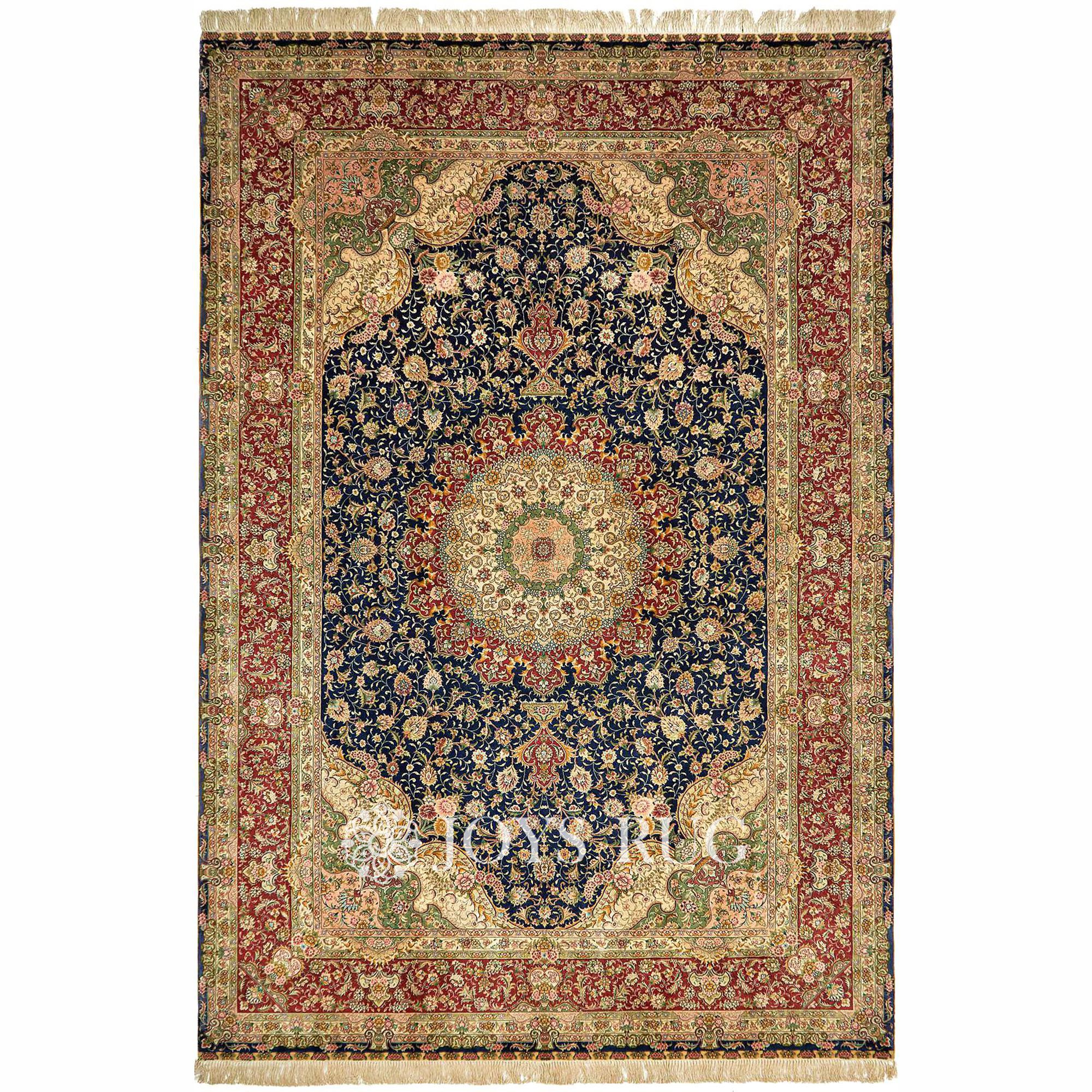 Persian rug living room STW-17C medallion luxury silk rug