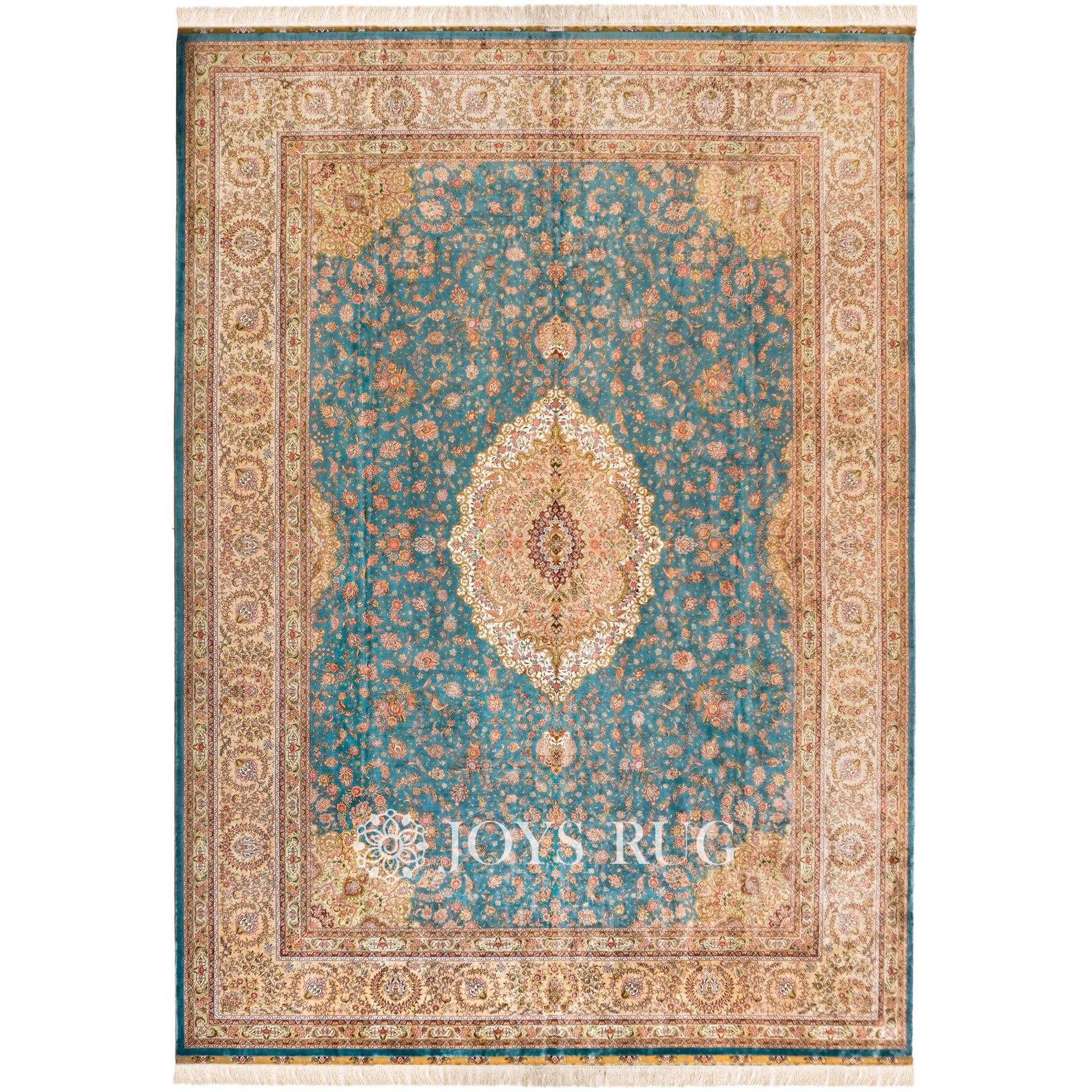 Blue Persian carpet JST-02062D 10x14 real silk luxury rug