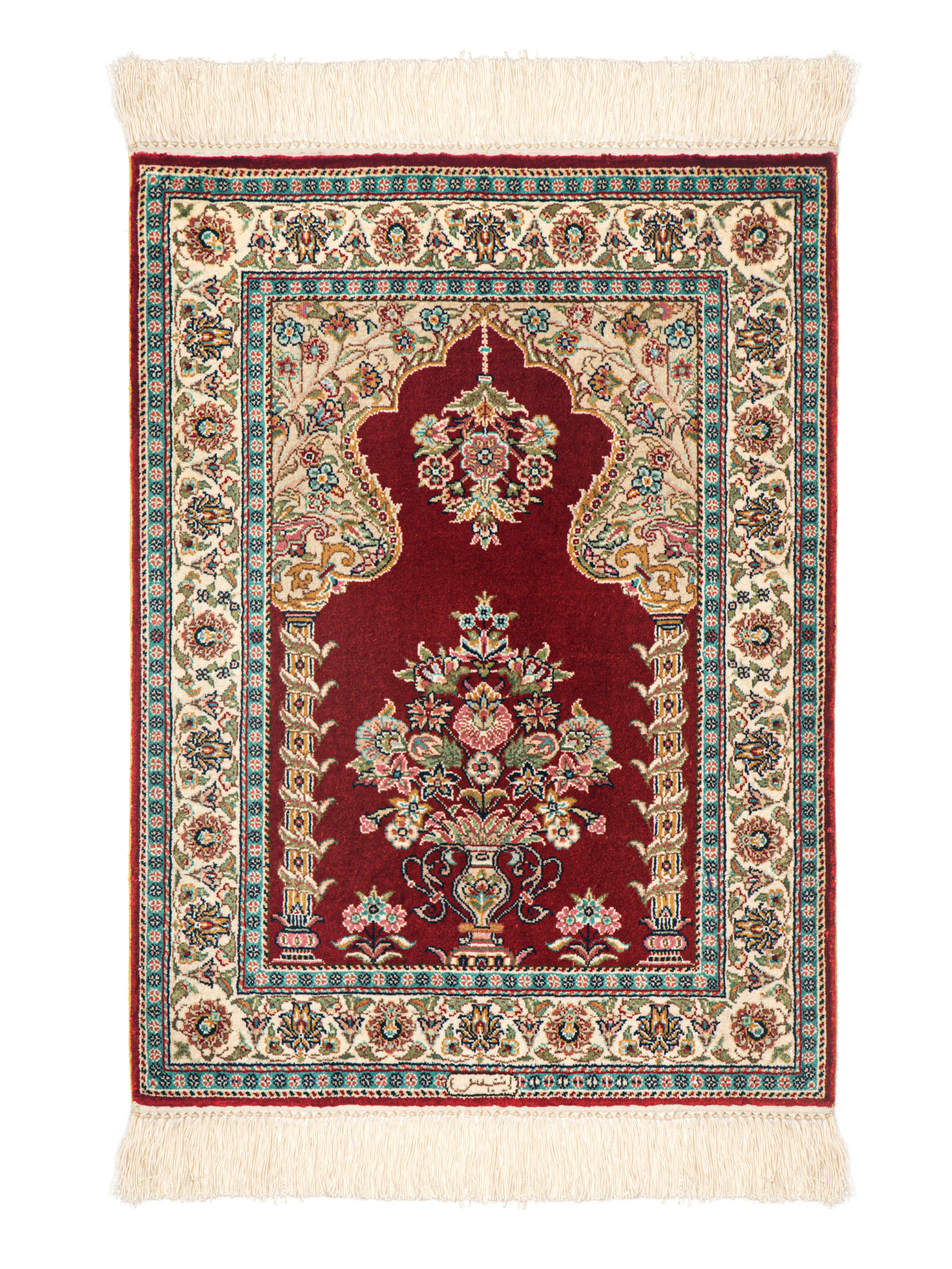 Silk  Rug Persian Style Vintage Oriental Bed Room Tapestry Red 014