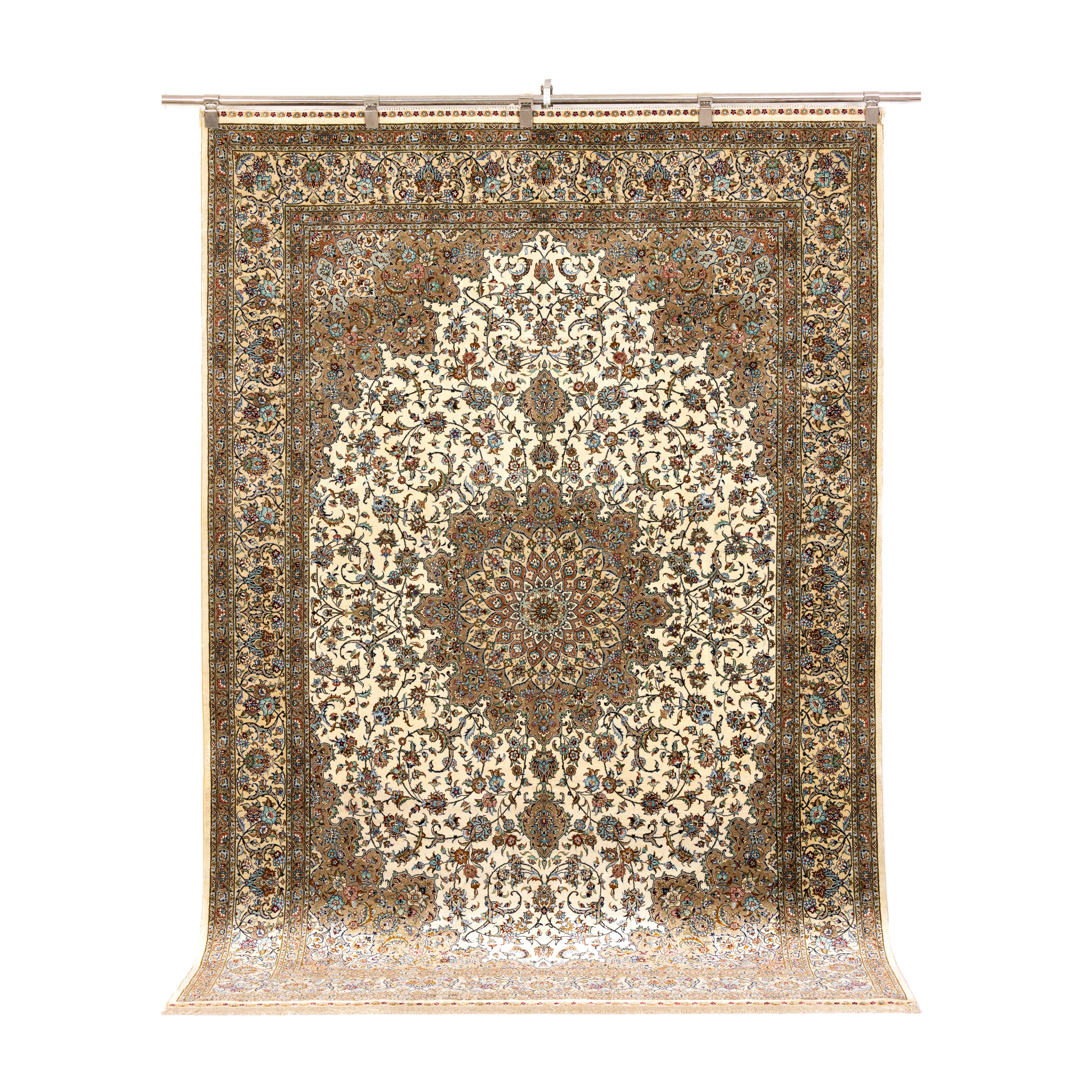 Hand-knotted Silk Rug  Carpet Persian Bed Room Vintage Oriental Hand Made St-05006 260