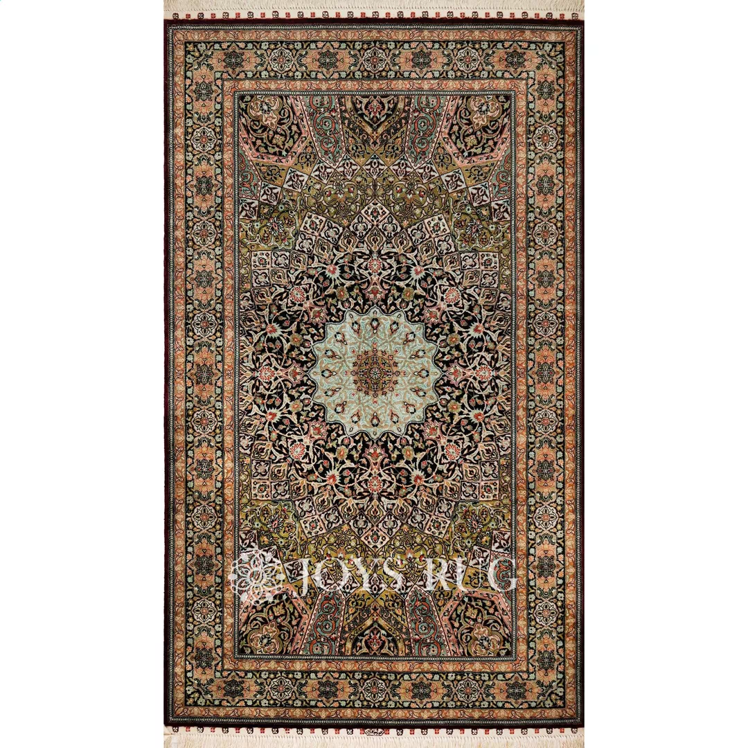 Persian Rug PKR-432 Real Silk Oriental Vintage Luxury Handmade Carpet