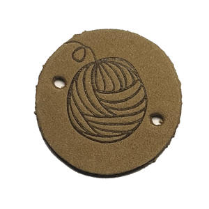 Brown Leather Label, Embossed Logo