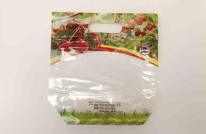 Sacchetto di imballaggio in ciliegia di plastica stampata per uso alimentare con cerniera