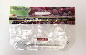 Bolsa de uva de mesa de plástico impreso de grado alimenticio con control deslizante