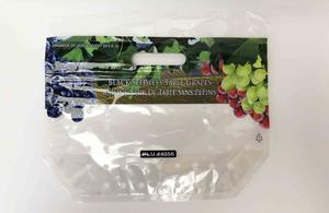 bolsa de embalaje de uva de mesa de plástico impreso de grado alimenticio con cremallera