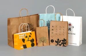 Compostable Kraft Retail Paper Bags With Twisted Handles