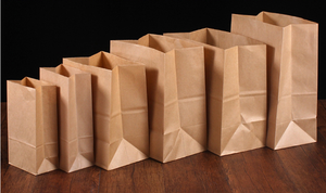 Fast food brown paper takeaway bags without handle