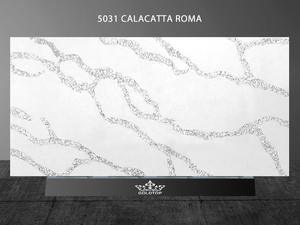 Calacatta Roma Quartz With Mosaic Black Stripe|5031