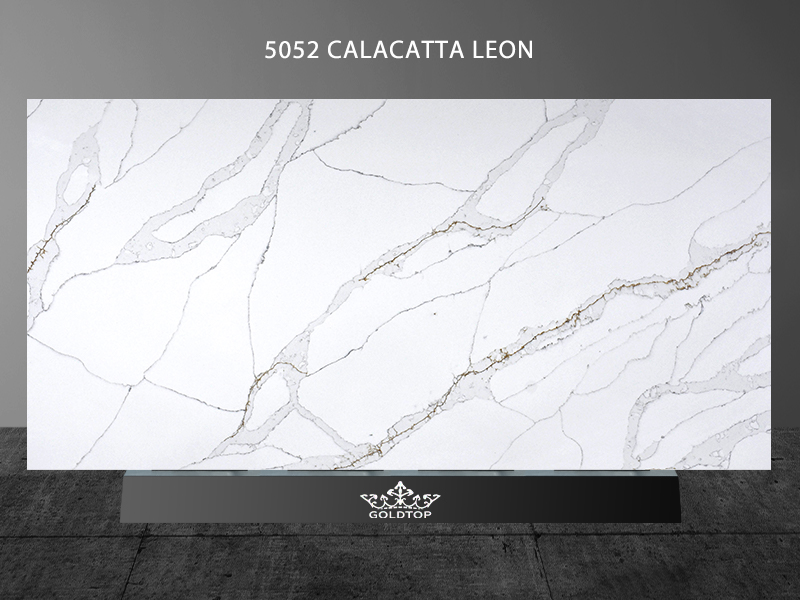 Calacatta Leon Quartz Big Board Irregular Texture