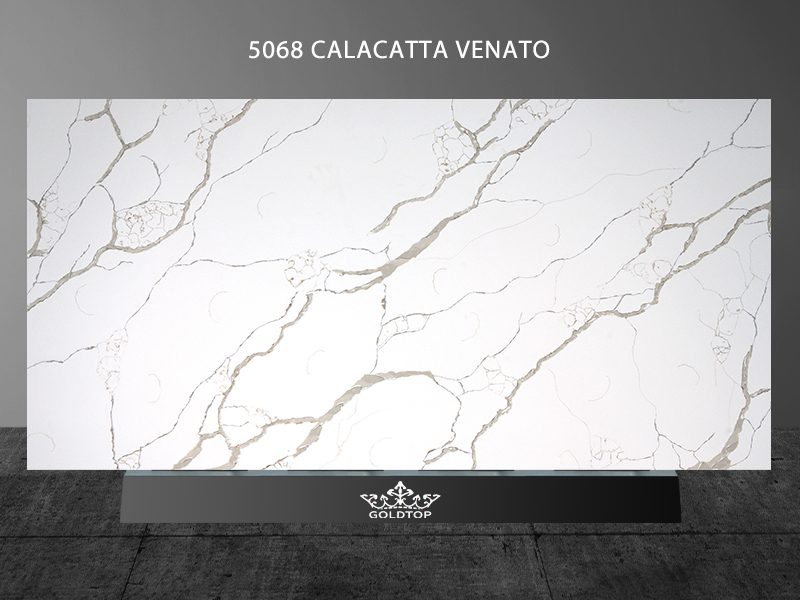 Venato Calacatta Quartz White Beige Texture New Style