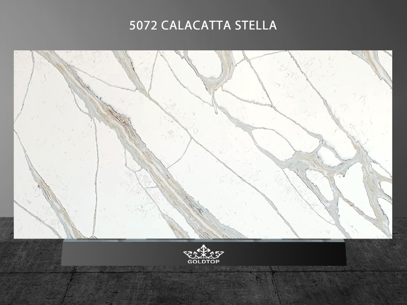 Calacatta White Quartz Countertops Stella | quartz slab