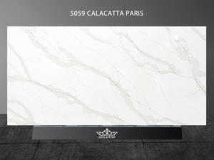 Paris Calacatta Series Křemenná bílá Babylon šedý proužek