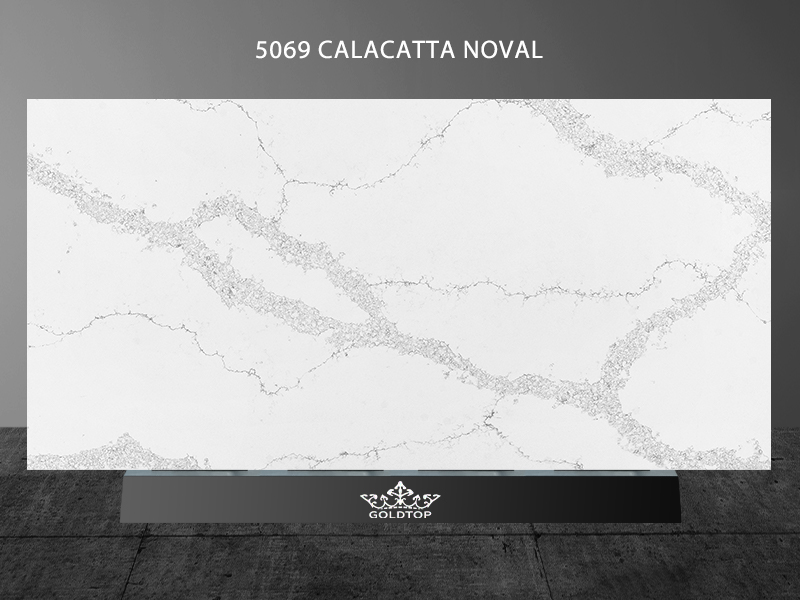 Calacatta Novel Super Jumbo Quartz Countertop Slabs 5069