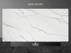 Celiny Quartz bänkskivor platta vit med guld struktur 5078