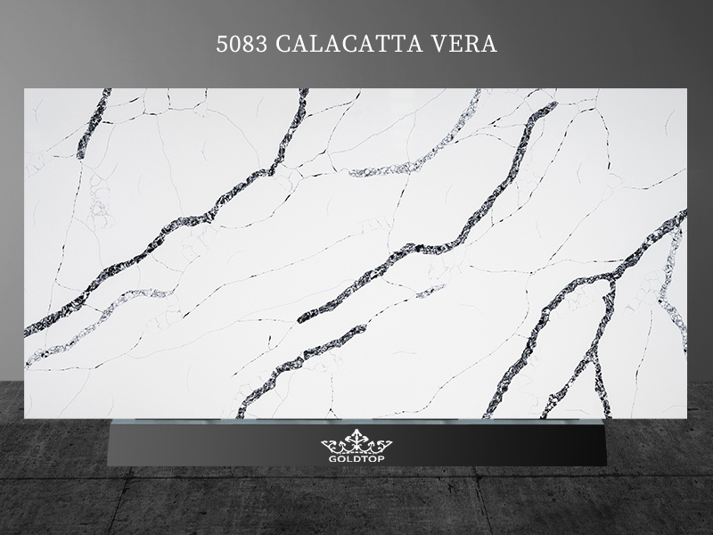 5083 Calacatta vera quartz white with black veins