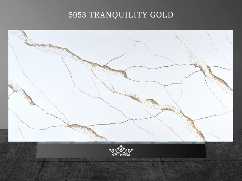 Calacatta White Quartz Tranquility Gold Stones Factory Wholesale