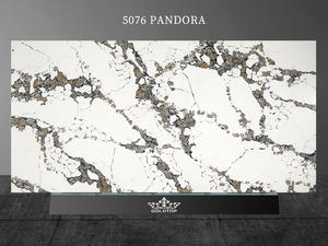 Nový design Calacatta Pandora Quartz Gold Flame