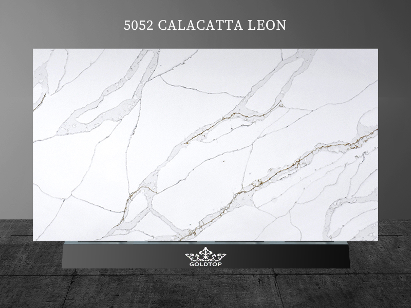 White Calacatta Leon Countertops Bathroom Wholesale 5052