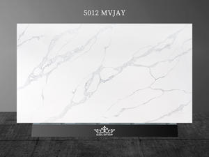 White Super Jumbo Slab Mvjay Quartz Countertops 5012