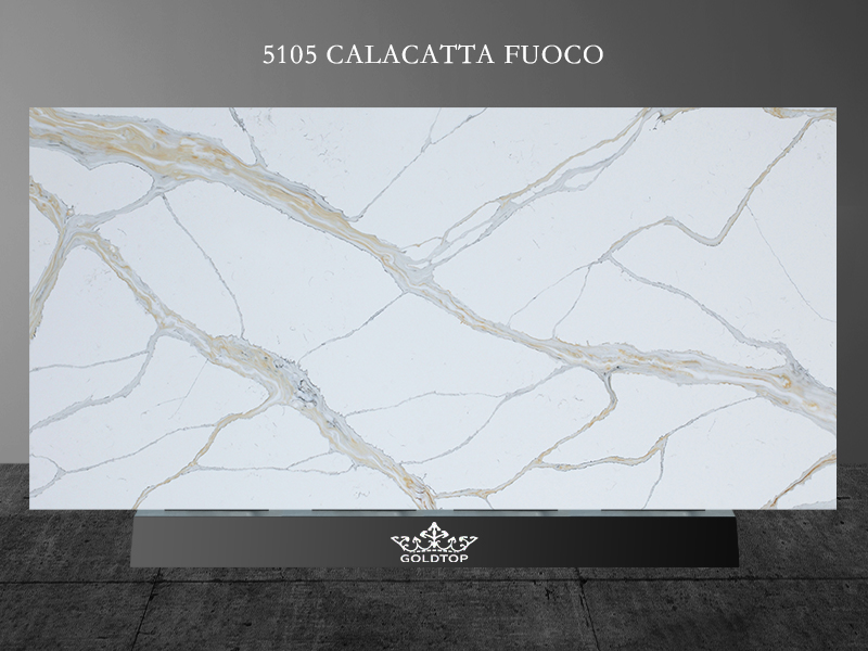  5105 Calacatta Fuoco white Quartz Countertops