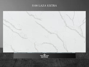 5100 Laza Extra Vit Calacatta-kvarts med grå ådror