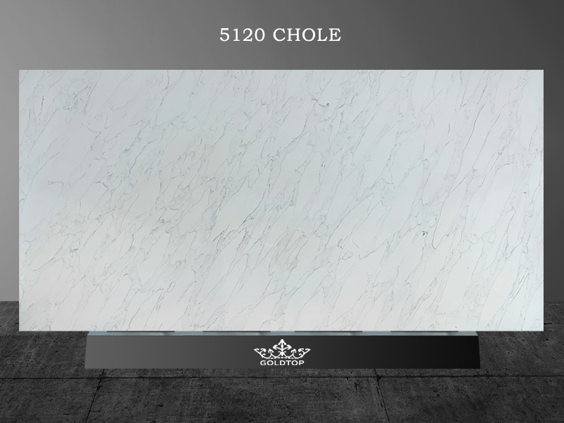 5120 Chole Quartz White Slabs & Countertops Customized Manufacturers