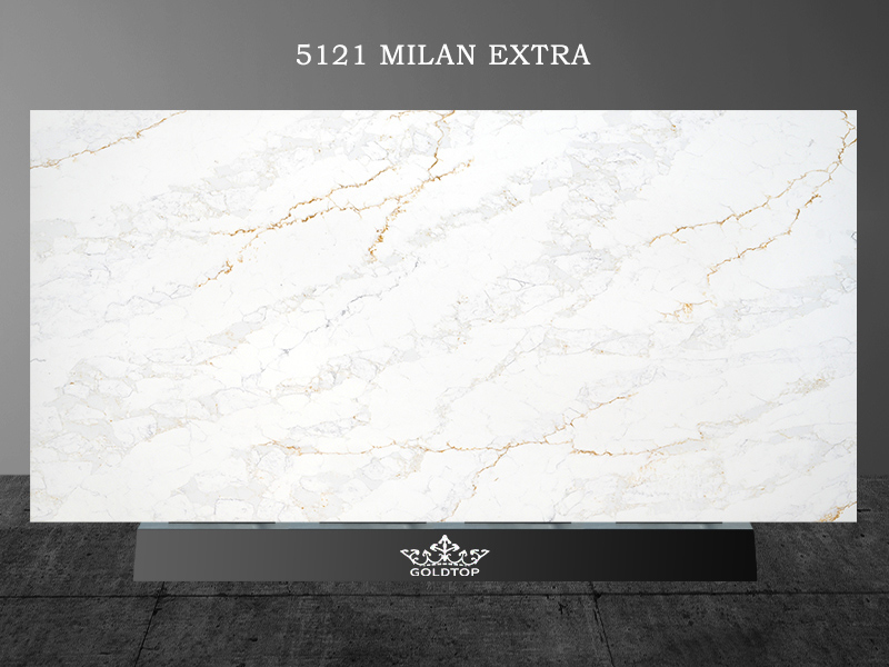 5121 Milan Extra Quartz White And Gold Custom Supplier