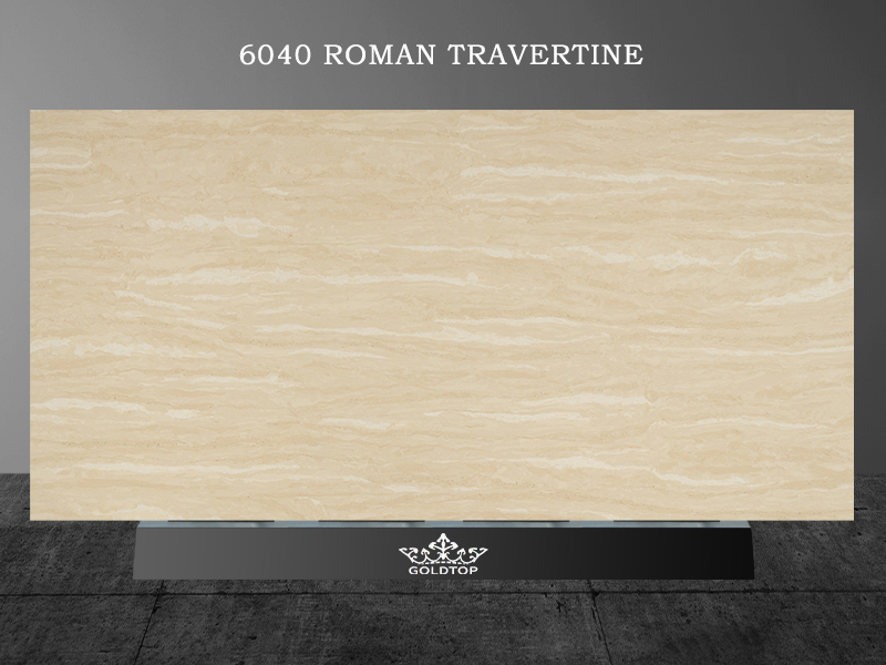 6040 Roman Travertine Quartz Stone Series Supplier For Floor