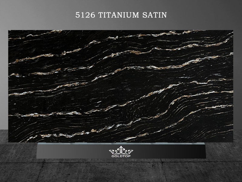 5126 Titanium Satin Black Quartz Countertops