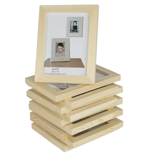 DSPF-003 Solid Wood Retro Exquisite Thickened Right Angle 5 Inch Wooden Photo Frame