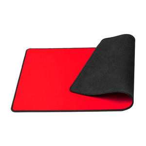 Solid Color Gaming Playmat With Stitched Edging - Red