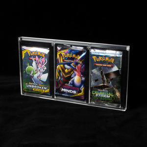 3 Pack Acrylic Magnetic Booster Display Case Fits Pokemon Booster Packs