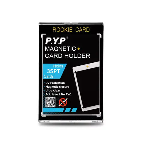 35pt Black Border Rookie Card One-Touch Magnetic Trading Card Holder with UV Protection