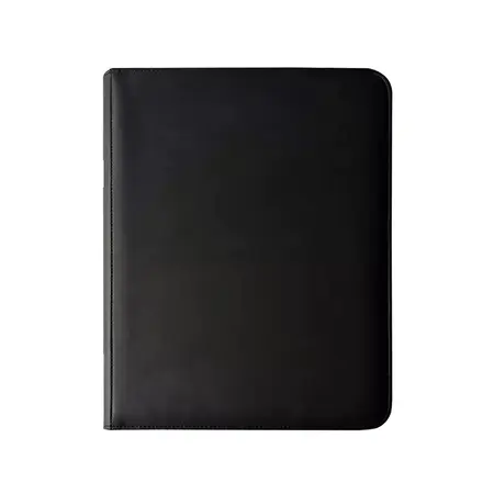 9 Pocket Leather Premium Portfolios/Collectors Card Albums Binder with Zipperr-Black
